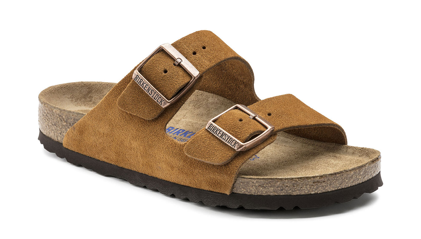 Image of Birkenstock Arizona Soft Footbed Suede Leather Mink Narrow Fit SK