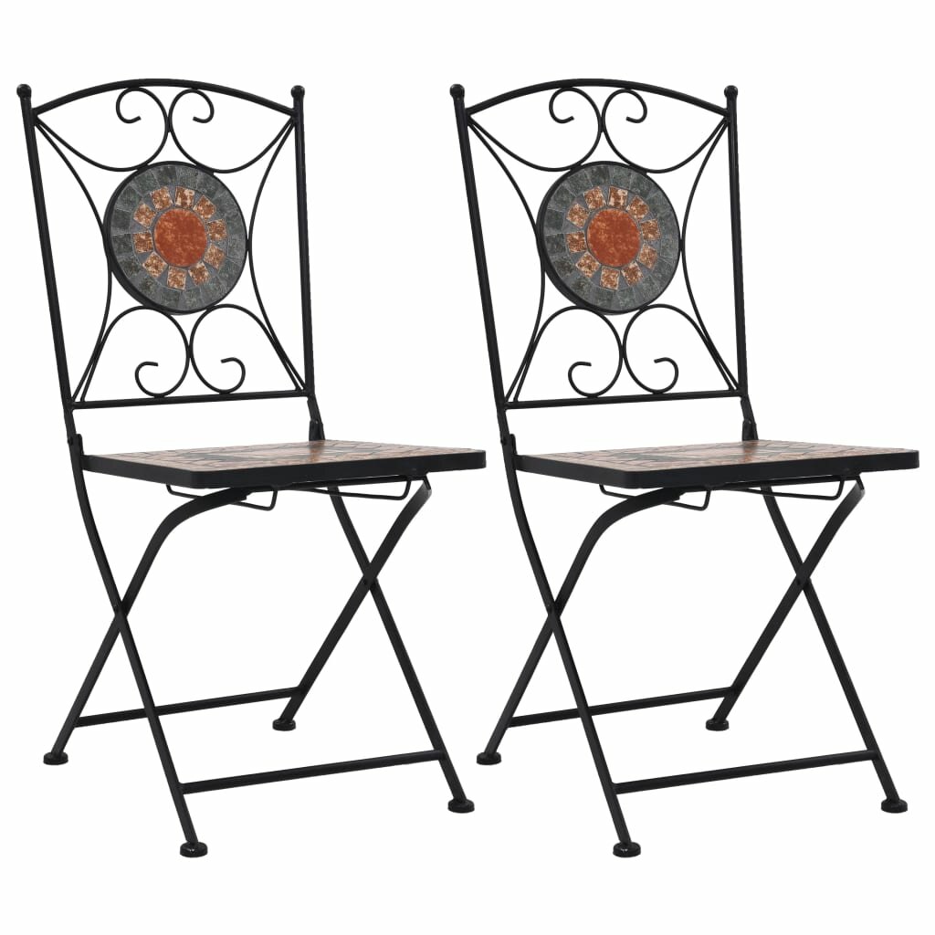 Image of Bistro Chairs 2 pcs Orange/Gray