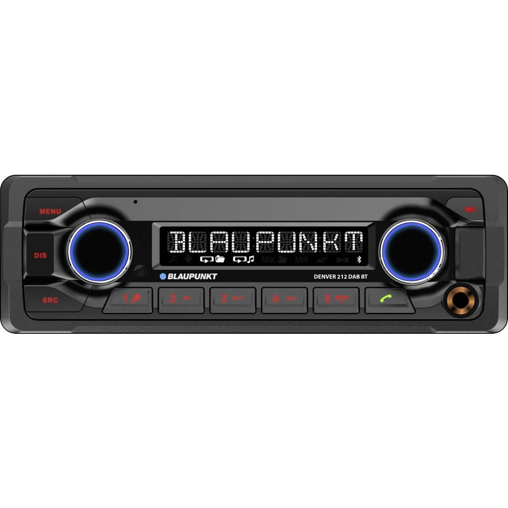 Image of Blaupunkt Denver 212 DAB BT Car stereo Steering wheel RC button connector Bluetooth handsfree set DAB+ tuner incl