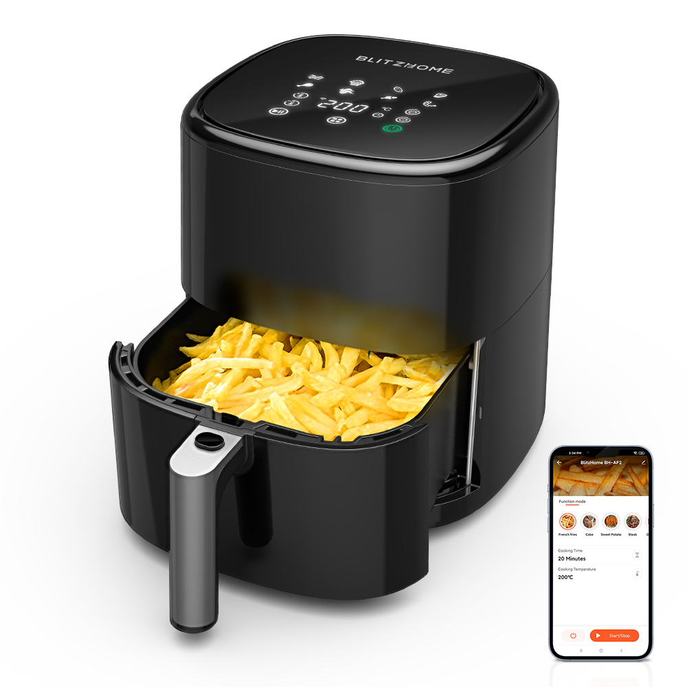 Image of BlitzHome® BH-AF2 5L Smart Best Air Fryer with APP Control ＆ Air Fryer Recipes RNC Technology 360° Hot Air Circulation R