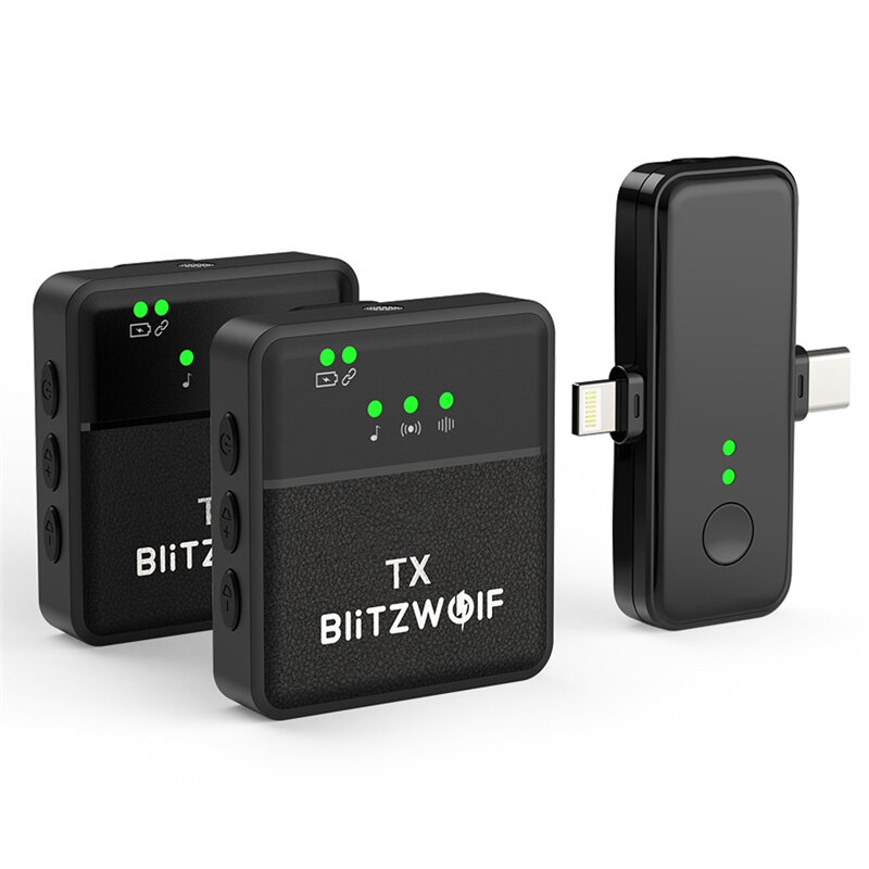 Image of BlitzWolf® BW-SX31 3 in 1 Wireless Lavalier Microphone iOS Type-C 35mm Jack Mic DSP Intelligent Nosie Reduction Low Lat
