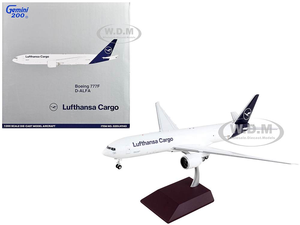 Image of Boeing 777F Commercial Aircraft "Lufthansa Cargo" White with Blue Tail "Gemini 200" Series 1/200 Diecast Model Airplane by GeminiJets