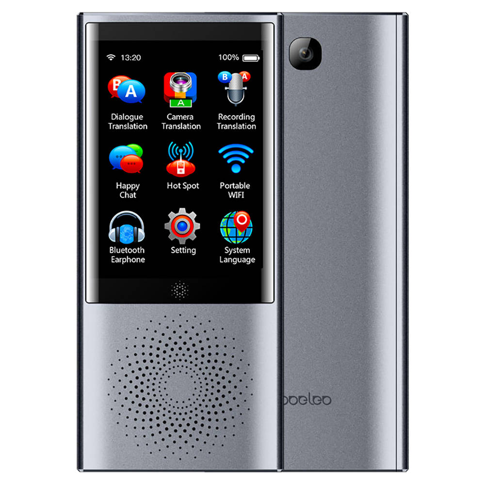 Image of Boeleo W1 AI Translator 45 Languages Touch Control 24G + 5G WiFi BT40 4G SIM 1300 Pixel - Platinum