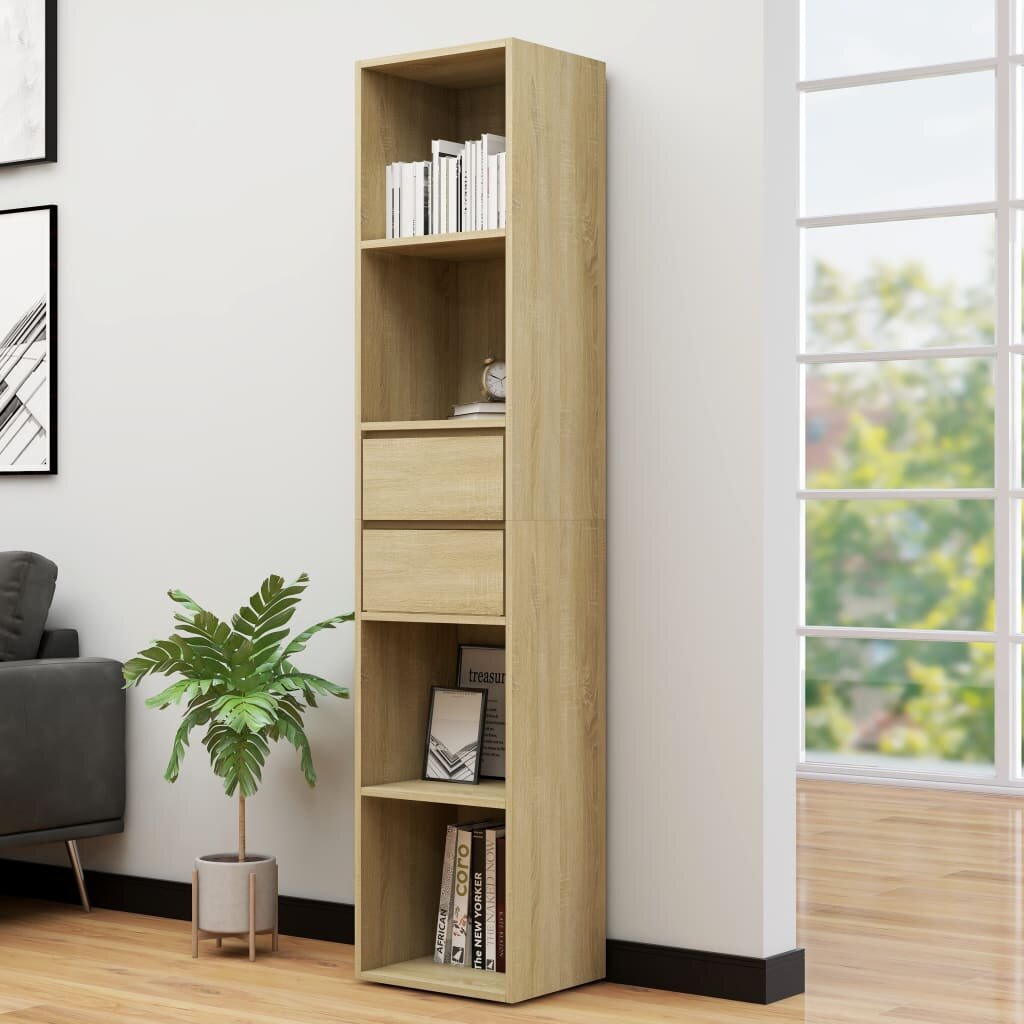 Image of Book Cabinet Sonoma Oak 142"x118"x673" Chipboard