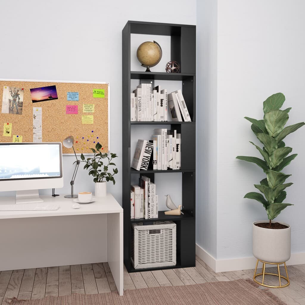 Image of Book Cabinet/Room Divider Black 177"x94"x626" Chipboard