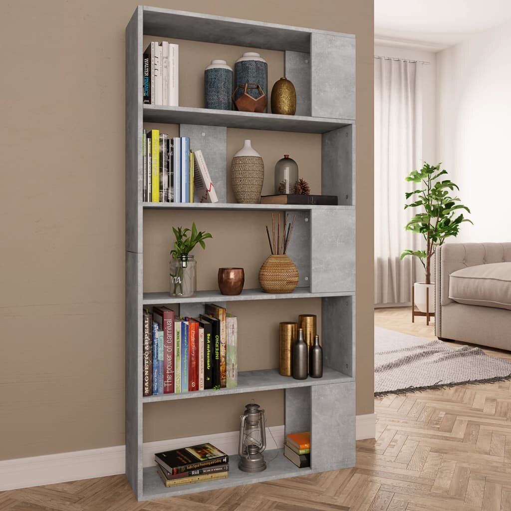 Image of Book Cabinet/Room Divider Concrete Gray 315"x94"x626" Chipboard