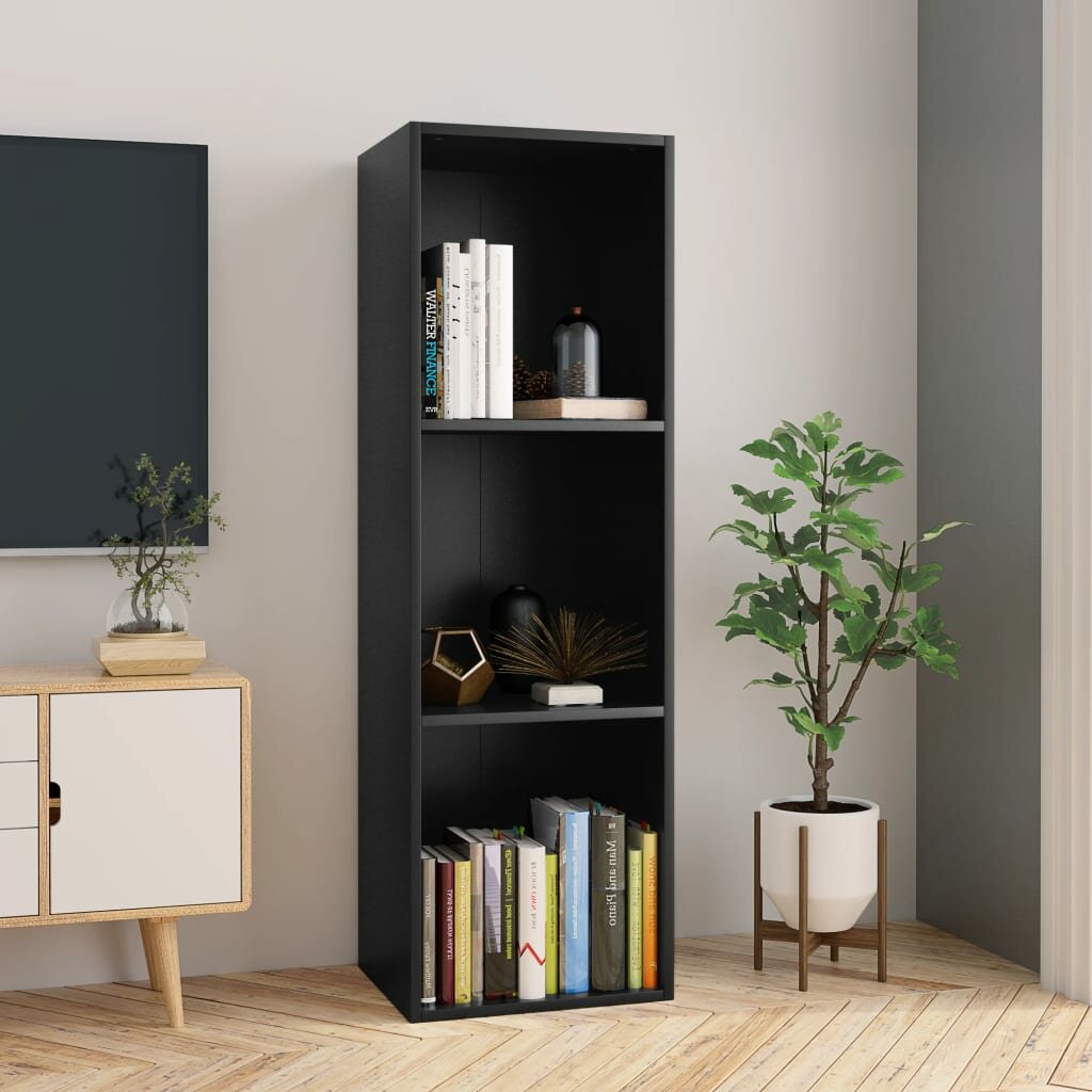 Image of Book Cabinet/TV Cabinet Black 142"x118"x449" Chipboard