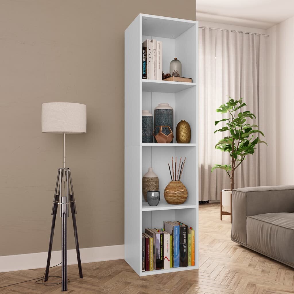 Image of Book Cabinet/TV Cabinet White 142"x118"x563" Chipboard