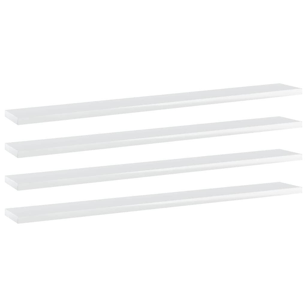 Image of Bookshelf Boards 4 pcs High Gloss White 315"x39"x06" Chipboard