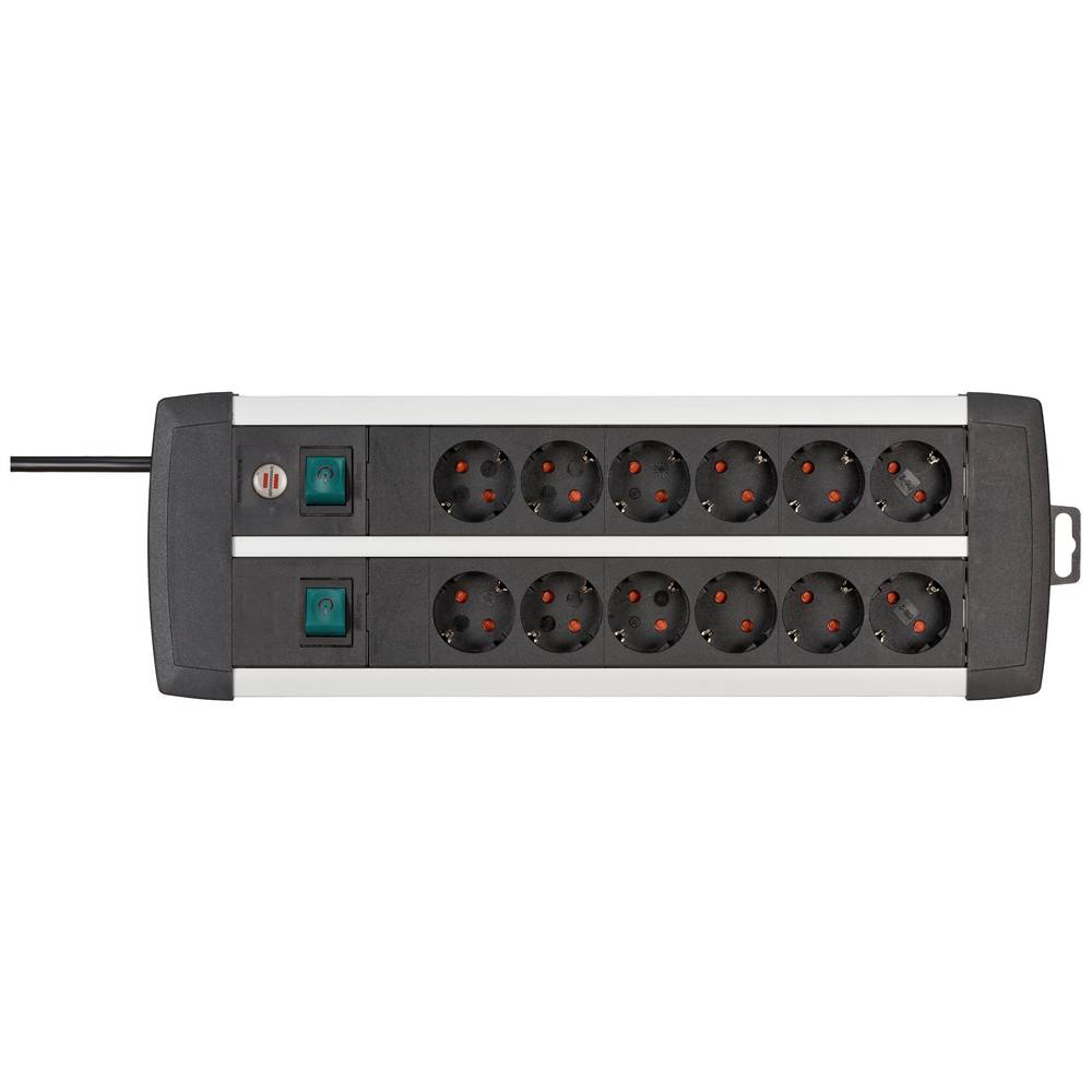 Image of Brennenstuhl 1391000912 Power strip (+ switch) 12x Black Silver PG connector 1 pc(s)