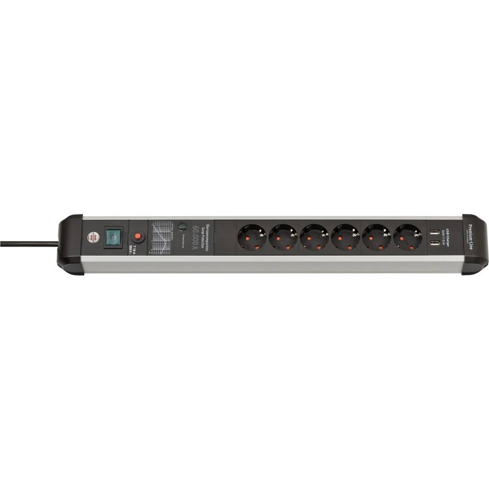 Image of Brennenstuhl 1391010610 Surge protection power strip Silver-black PG connector 1 pc(s)