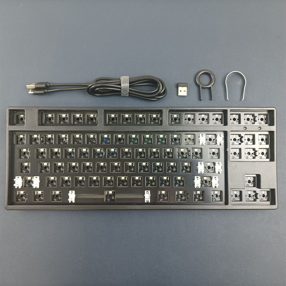 Image of C87 Mechanical Keyboard Customized Kit 87 Keys Hot Swappable Wired 24G Wireless Dual Mode RGB Backlit Waterproof Ergono