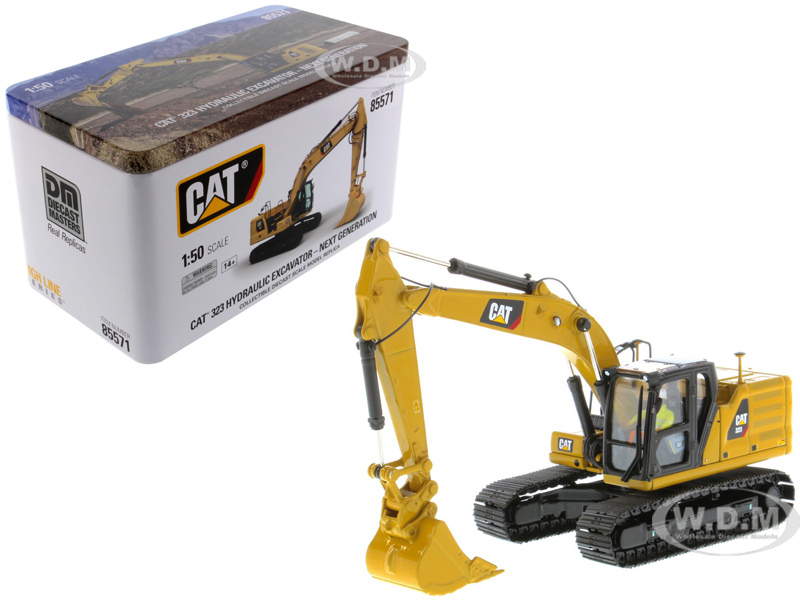Image of CAT Caterpillar 323 Hydraulic Excavator with Operator Next Generation Design "High Line Series" 1/50 Diecast Model by Diecast Masters