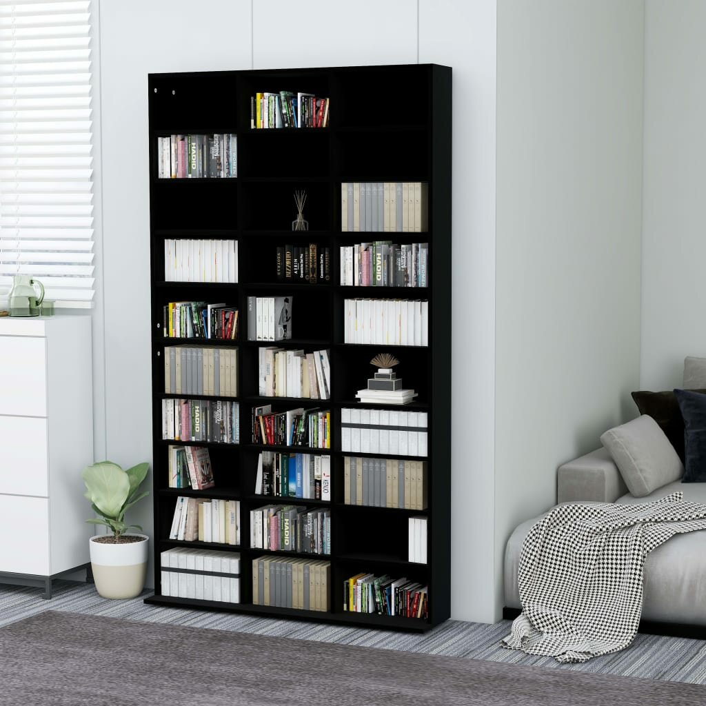Image of CD Cabinet Black 406"x9"x699" Chipboard