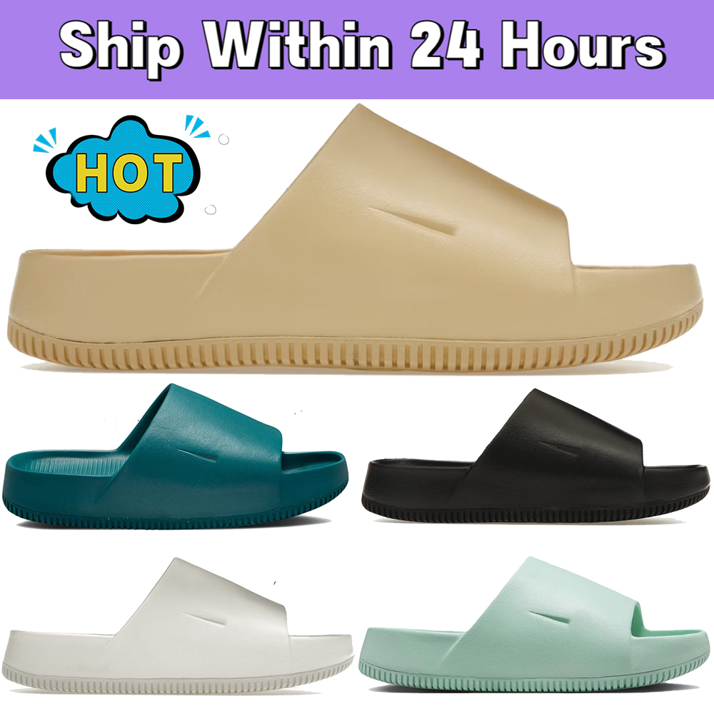 Image of Calm Slides Designer Sandals flats Slippers Seasame Jade Ice Geode Teal Sail White black flip flops sandal summer beach slipper luxurys wome