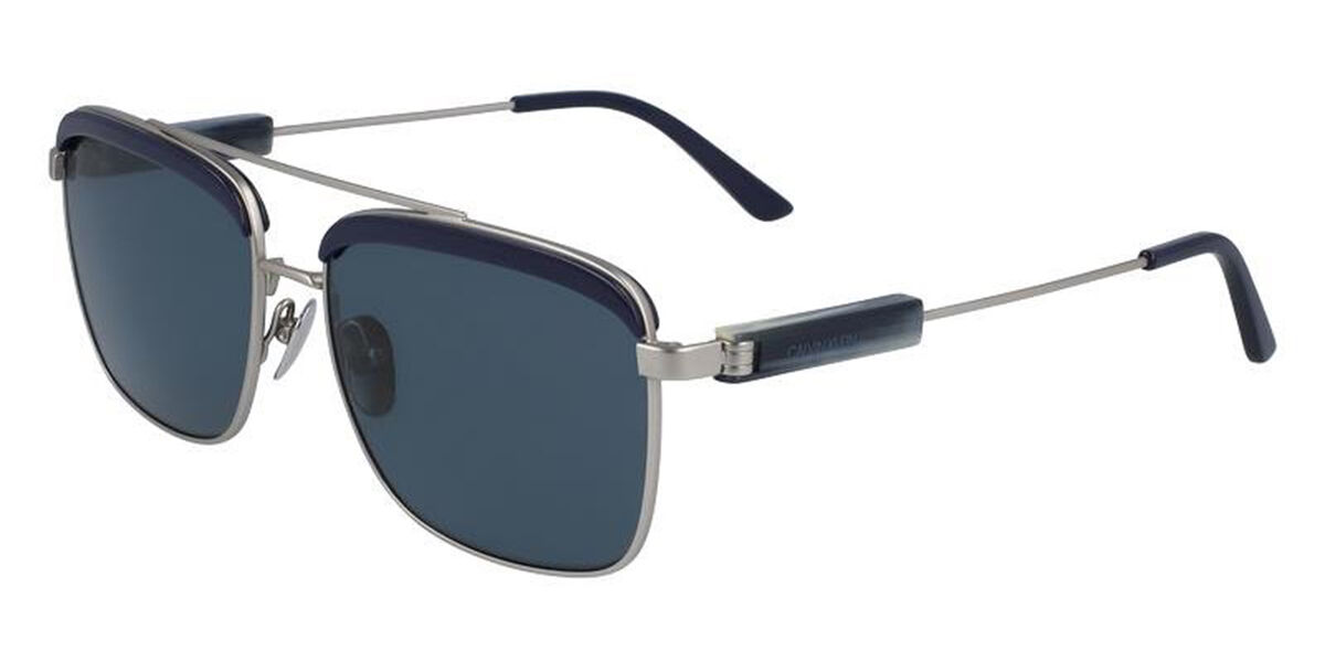 Image of Calvin Klein CK19100S 410 56 Lunettes De Soleil Homme Bleues FR