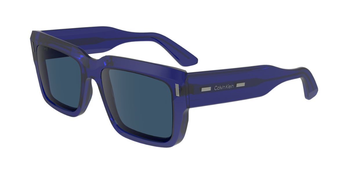 Image of Calvin Klein CK23538S 400 55 Lunettes De Soleil Homme Bleues FR