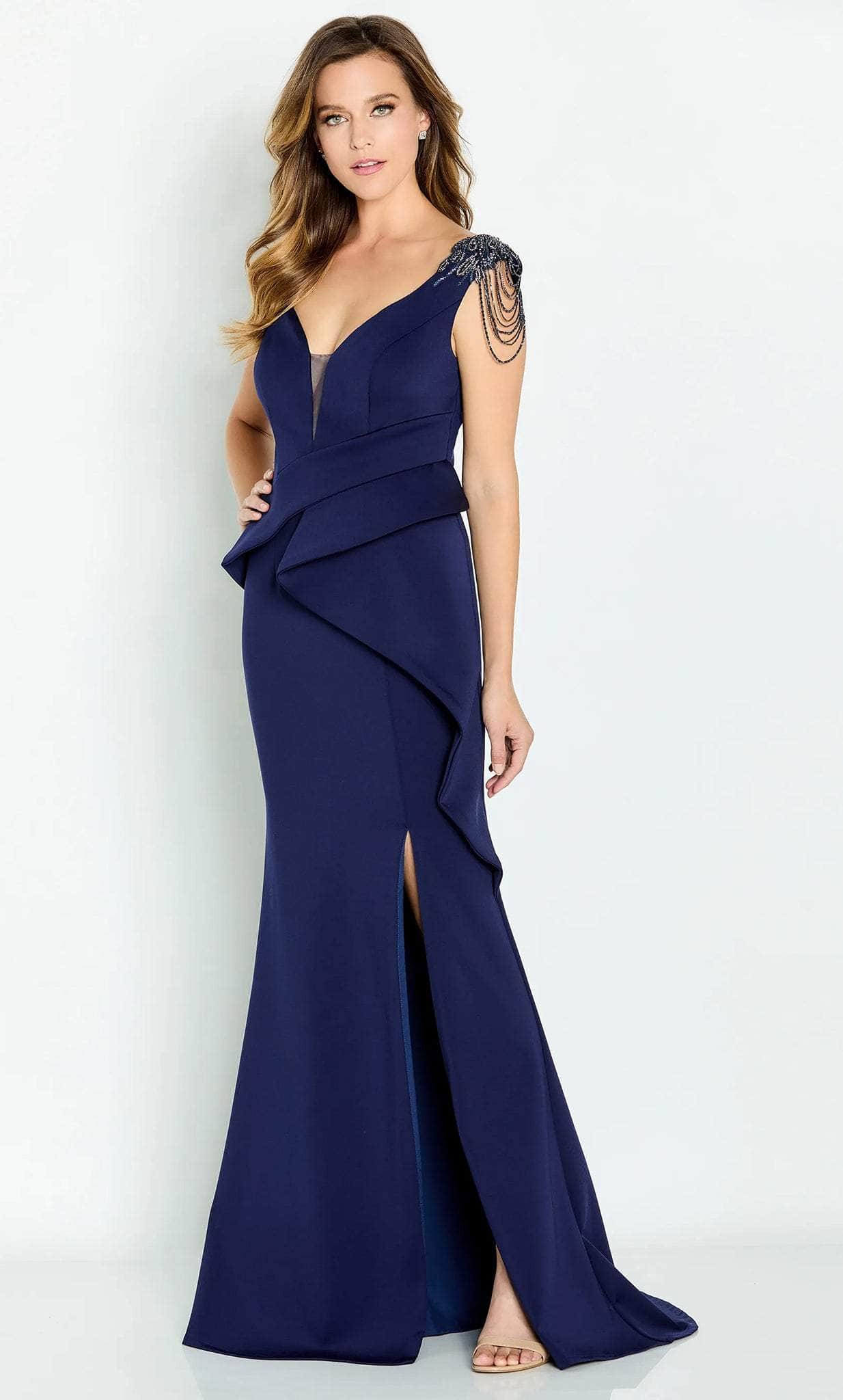 Image of Cameron Blake CB139 - Asymmetrical Frilled Formal Gown