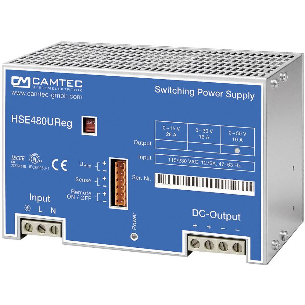Image of Camtec HSEUreg0480115T Bench PSU (adjustable voltage) 0 - 15 V DC 26 A 480 W No of outputs 1 x