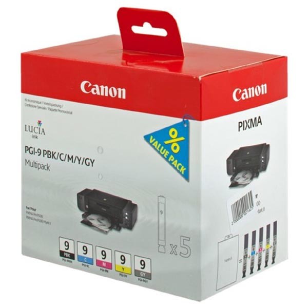 Image of Canon PGI-9 PBK/C/M/Y/GY multipack eredeti tintapatron HU ID 13708