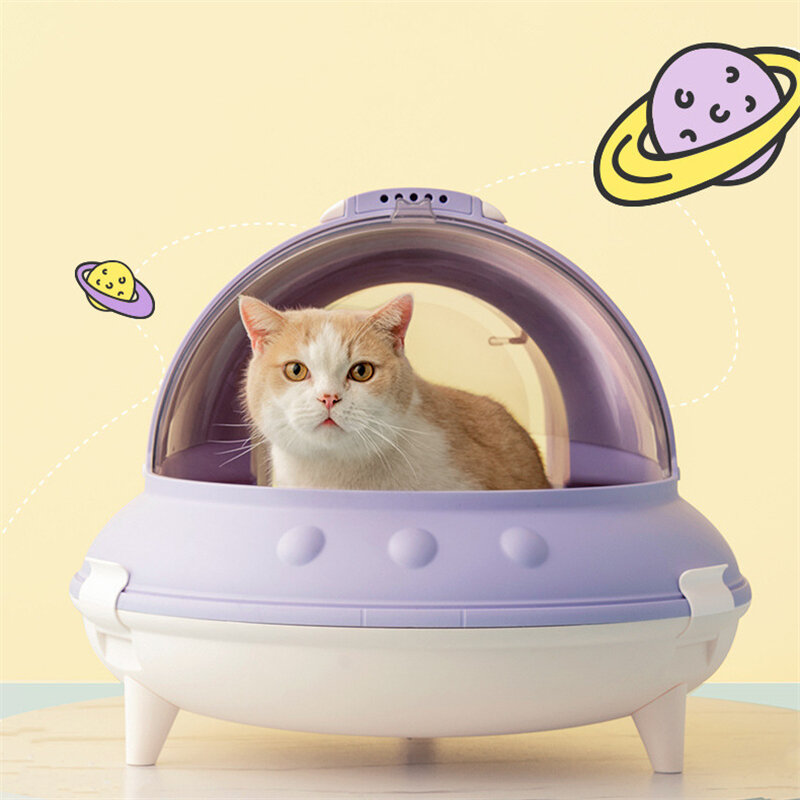 Image of Cat UFO Litter Sand Box Bedpan for Pet Supplies Bed Portable Carrier Cleaning Puppy Toilet Tray Basin