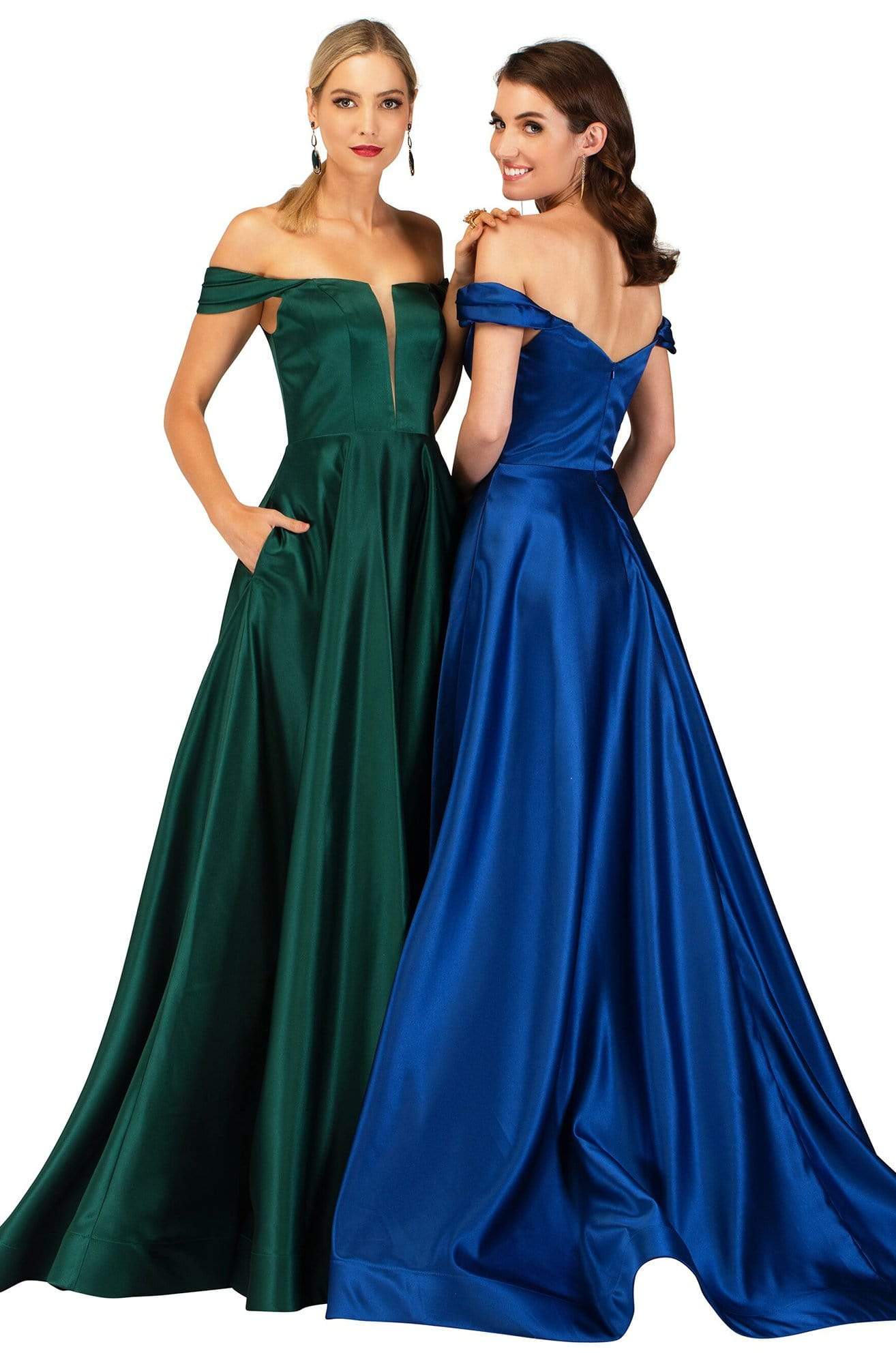 Image of Cecilia Couture - 2105 Off-Shoulder A-Line Long Dress