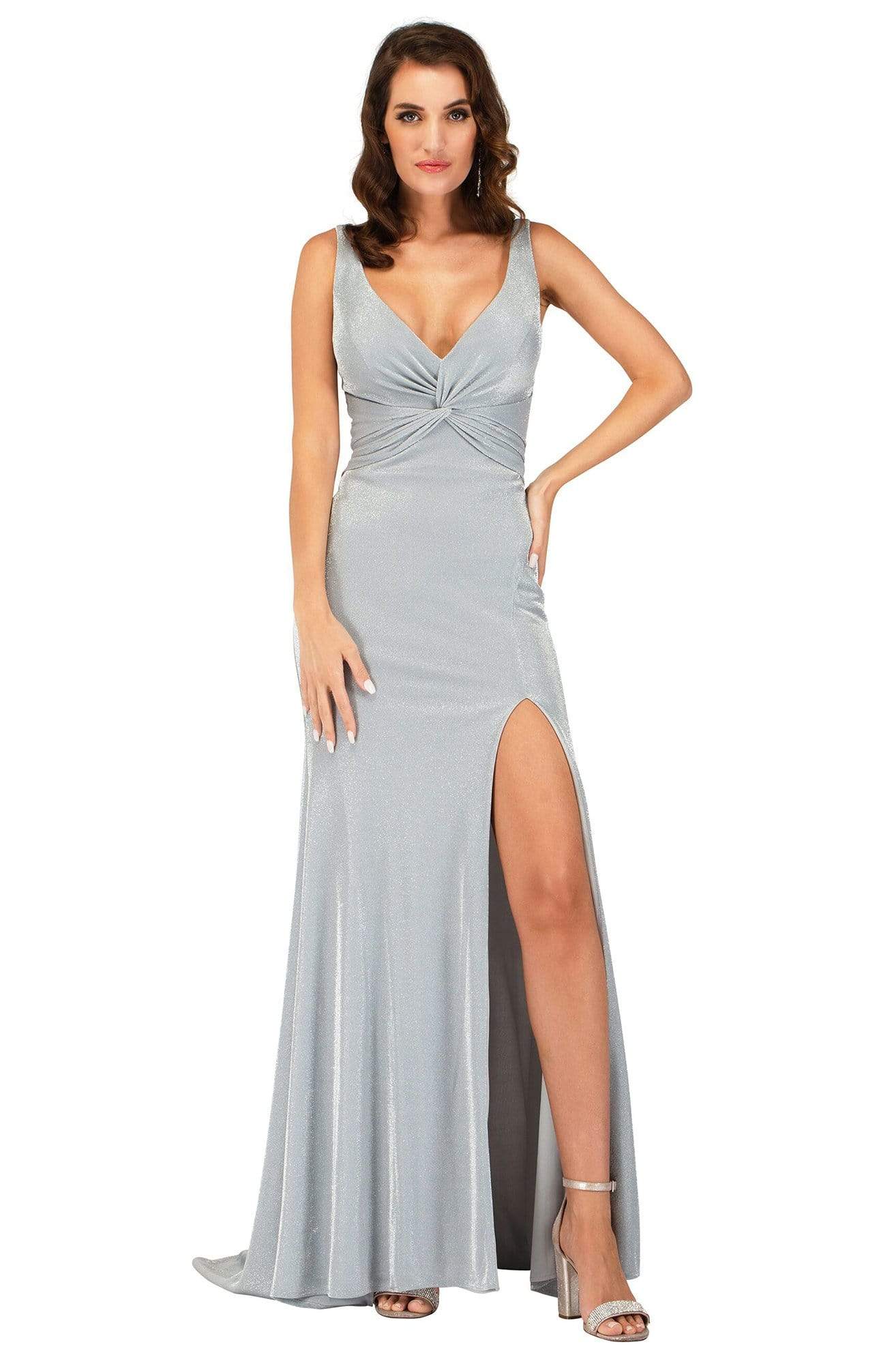 Image of Cecilia Couture - 2119 Glittered Sleeveless Column Dress