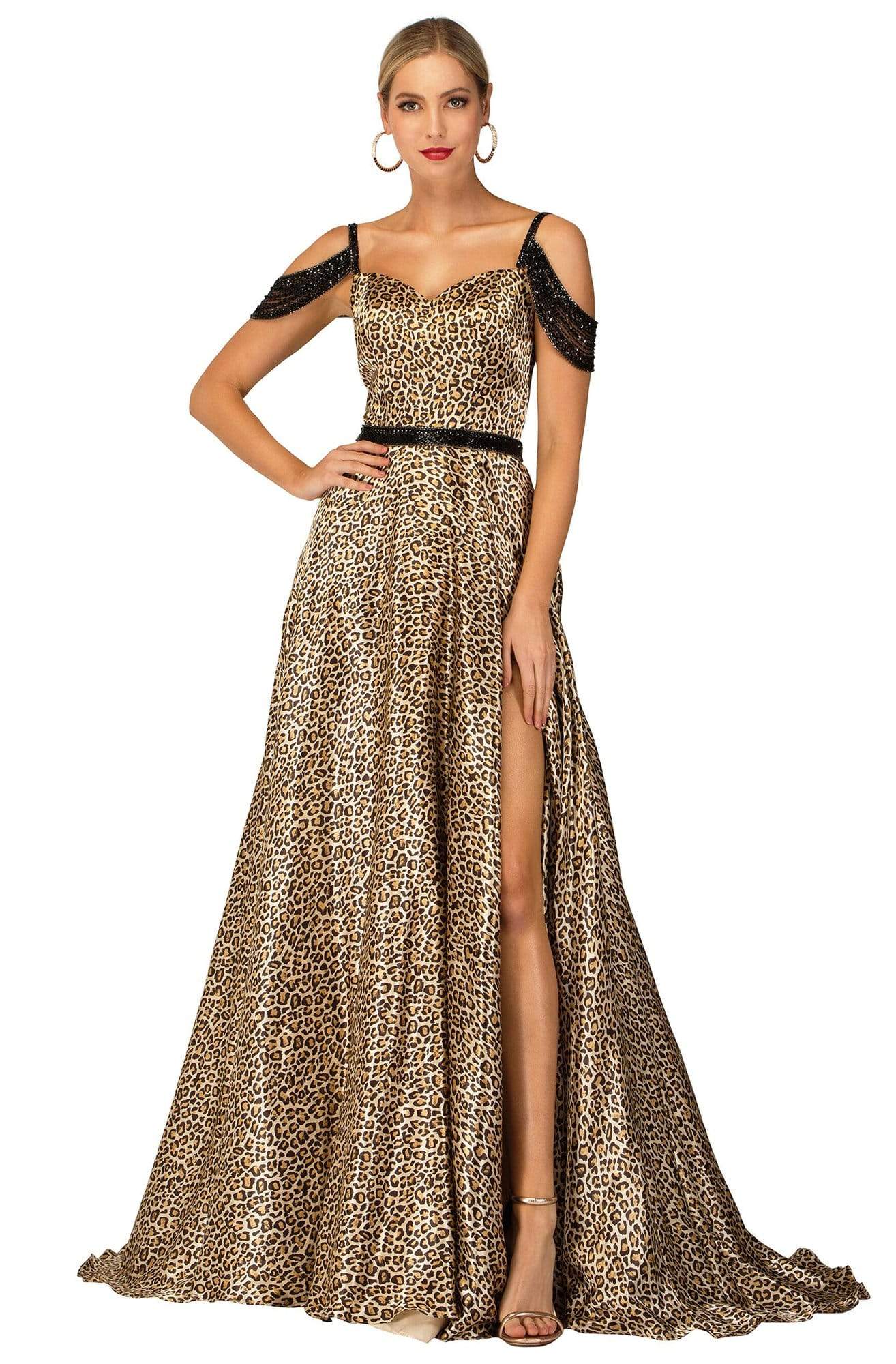 Image of Cecilia Couture - 2146 Sweetheart Animal Printed Long Dress