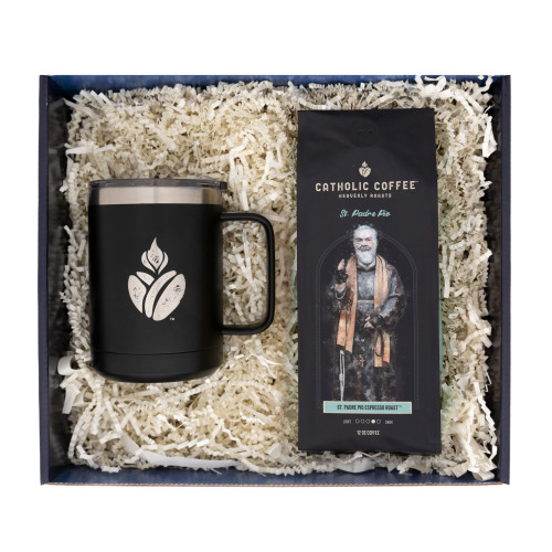 Image of Cf Travel Mug & St Padre Pio Roast Set