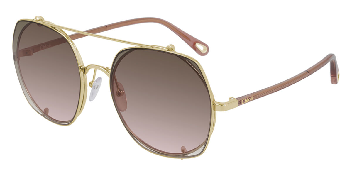 Image of Chloé CH0042S 004 56 Lunettes De Soleil Homme Dorées FR