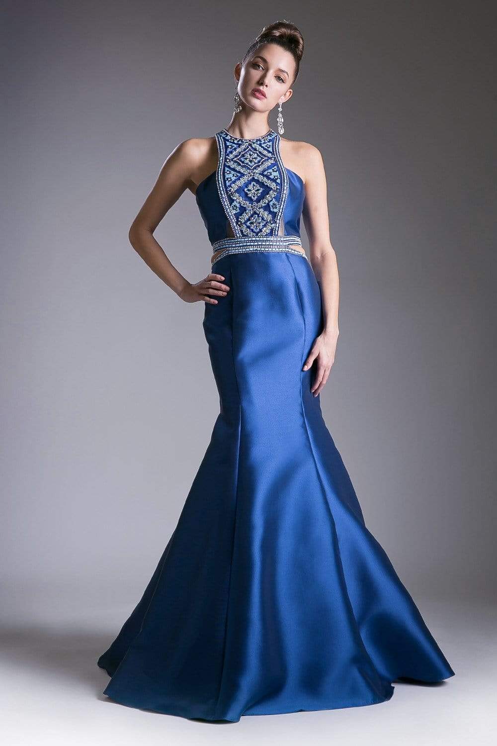 Image of Cinderella Divine - 83789 Beaded Halter Mermaid Dress