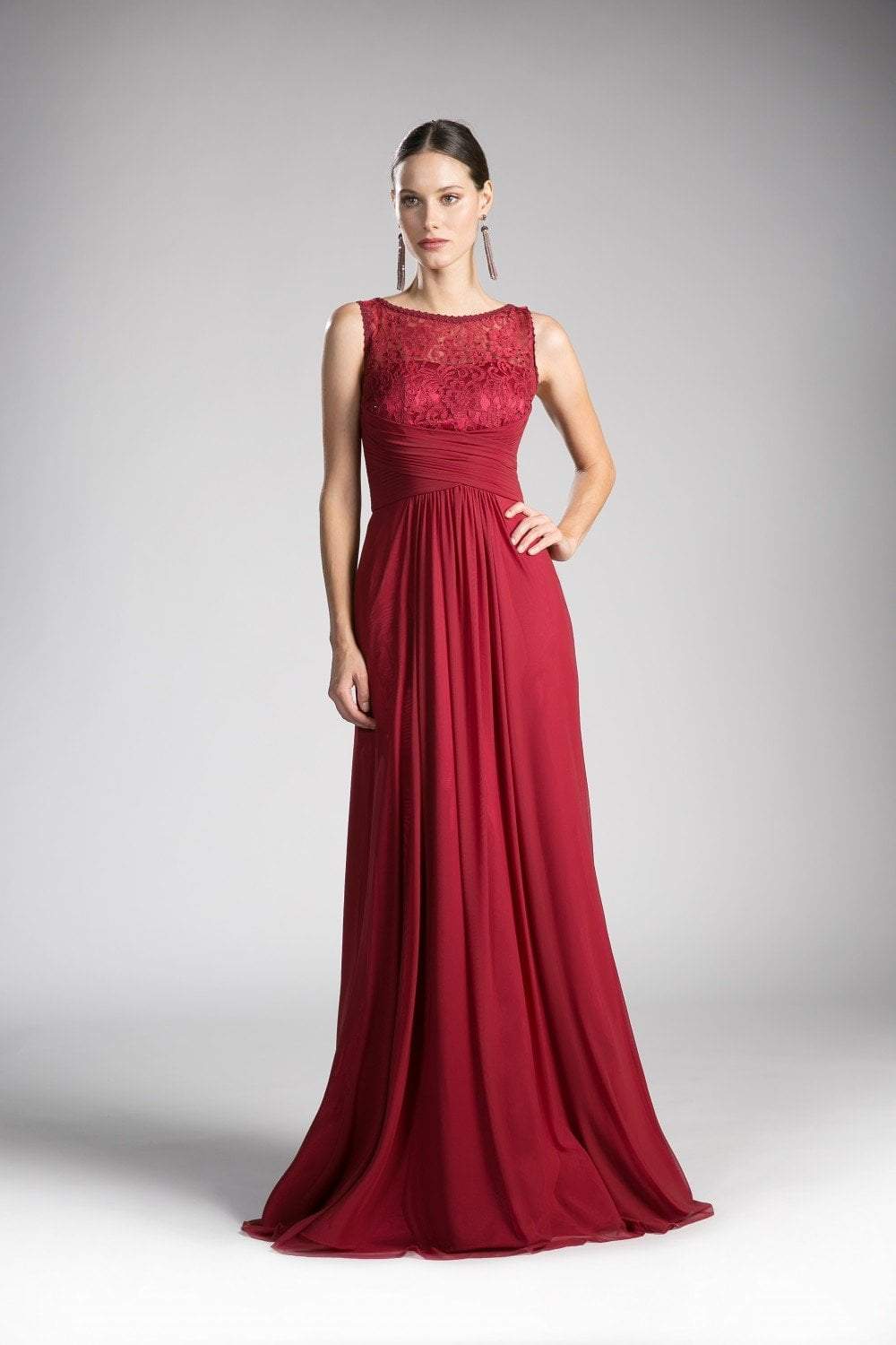 Image of Cinderella Divine - CH525 Bateau Neckline Ruched Empire Waist Gown