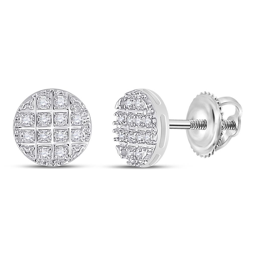 Image of Circle Edgeless Micro Pave Diamond Earrings 10K Gold ID 39540369227969
