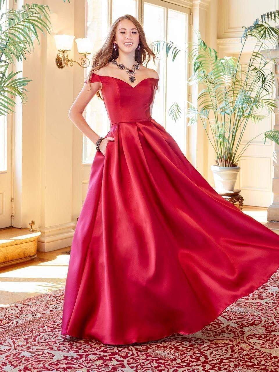 Image of Clarisse - 3442 Off Shoulder Mikado Corset Ballgown