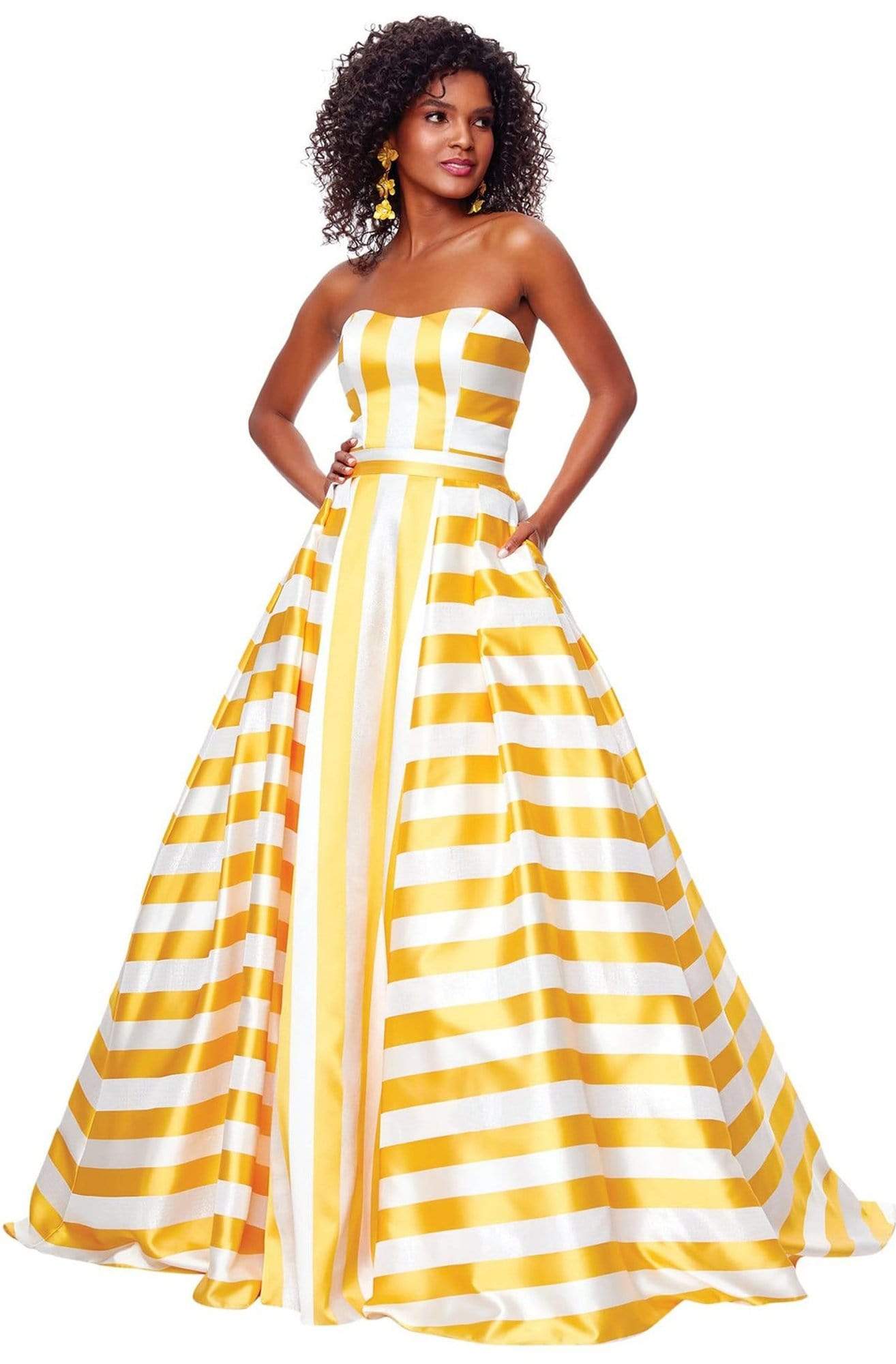 Image of Clarisse - 3875 Two Tone Strapless Sweetheart A-line Dress