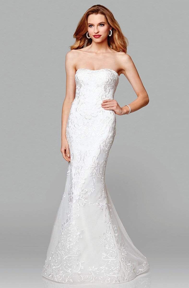 Image of Clarisse - 600105 Embroidered Strapless Mermaid Gown