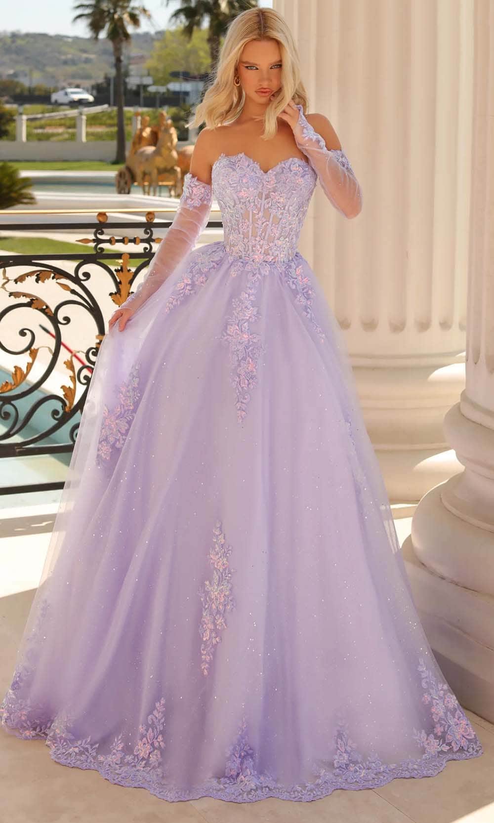 Image of Clarisse 810792 - Applique A-Line Prom Gown