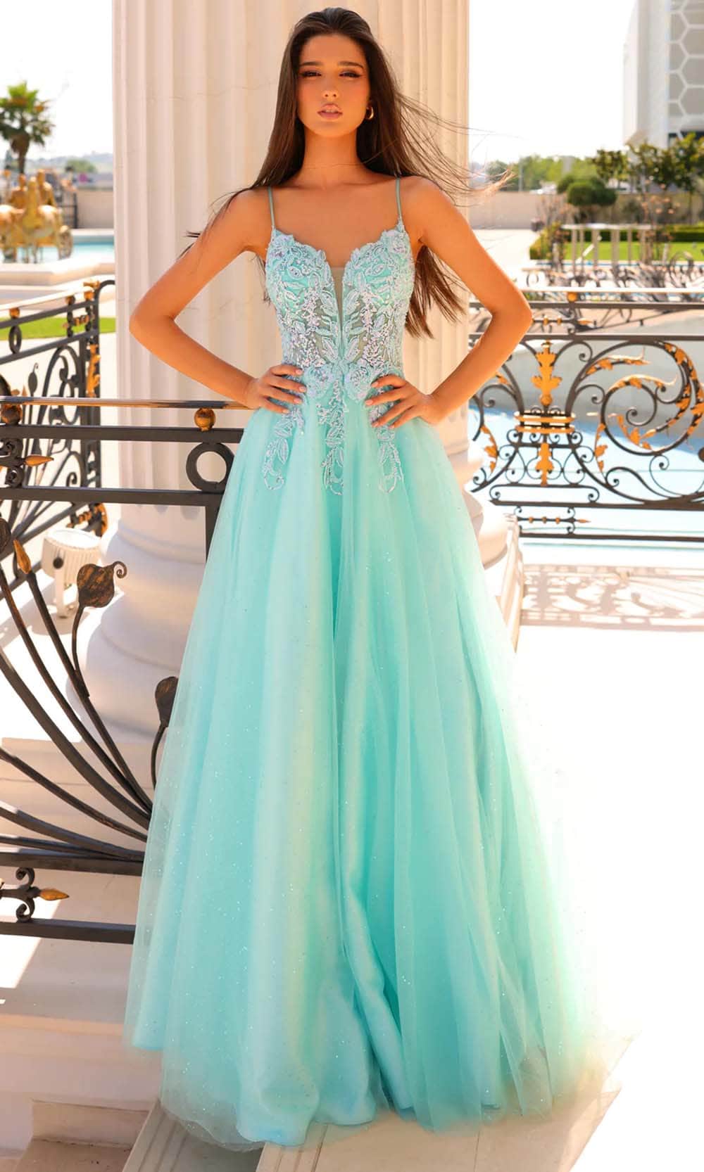 Image of Clarisse 810969 - Beaded V-Back Prom Gown