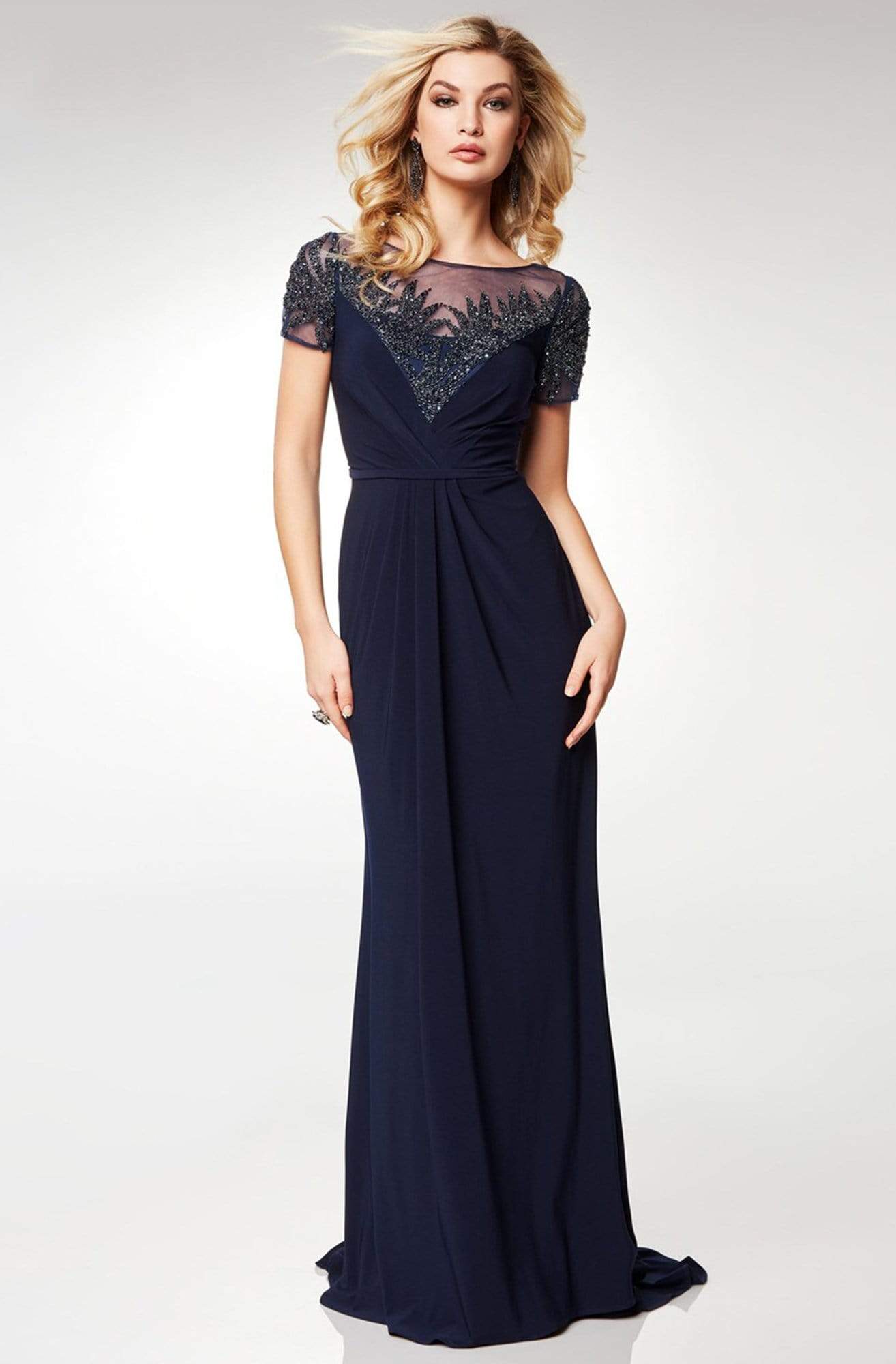 Image of Clarisse - M6532 Illusion Neckline Gleaming Embellished Gown