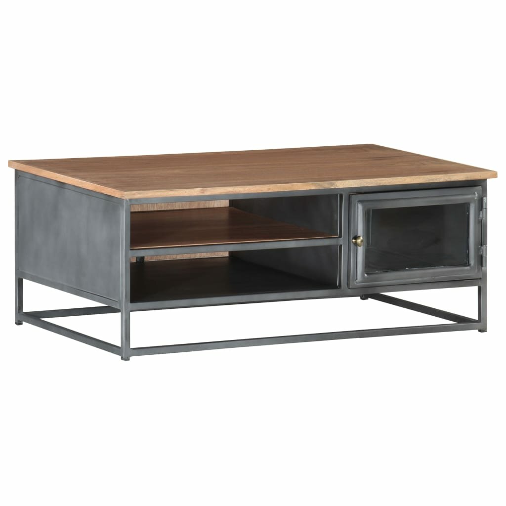Image of Coffee Table Gray 354"x197"x138" Solid Acacia Wood