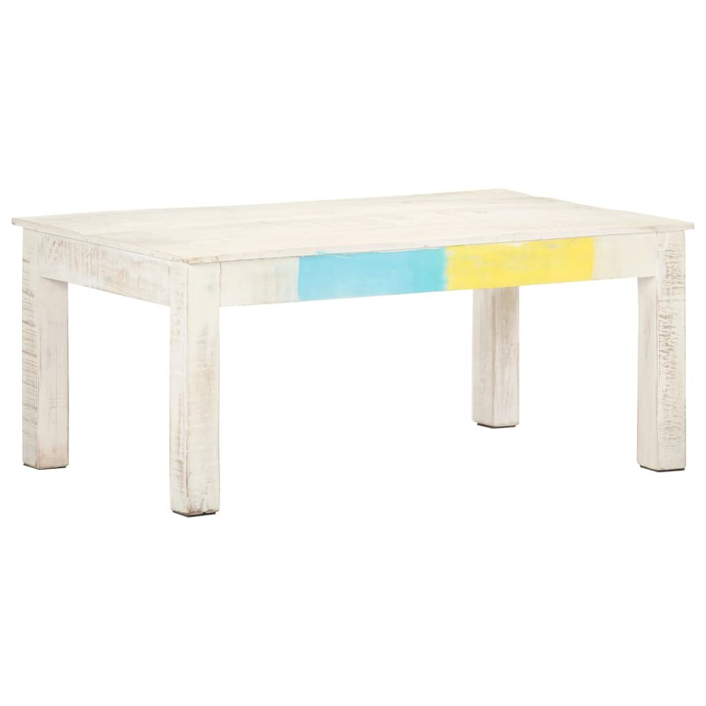 Image of Coffee Table White 433"x236"x177" Solid Mango Wood