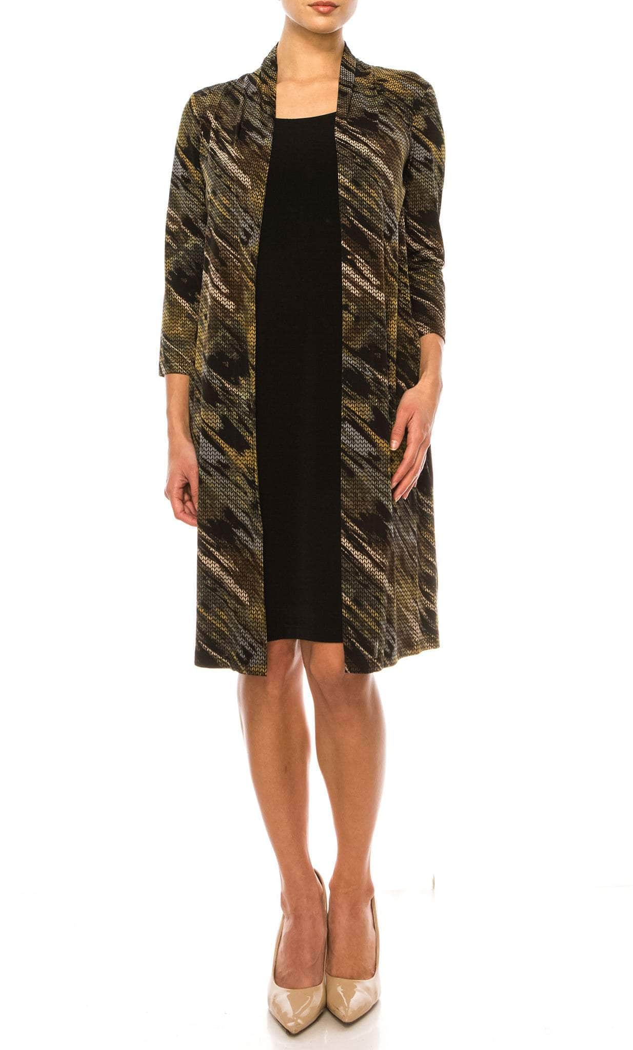 Image of Connected Apparel TGL70975 - Abstract Print Faux Jacket Dress