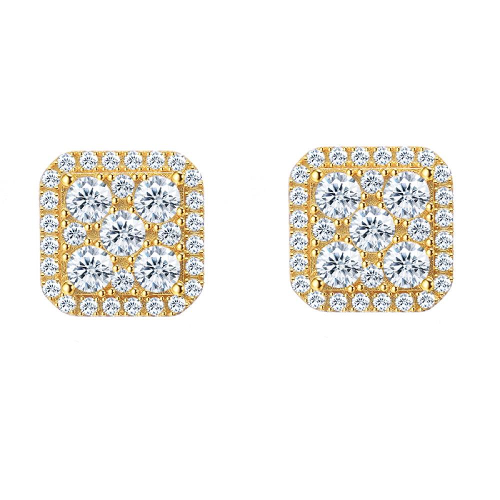 Image of Cushion Chunky VVS Moissanite Earrings 925 Sterling Silver ID 40327723221185