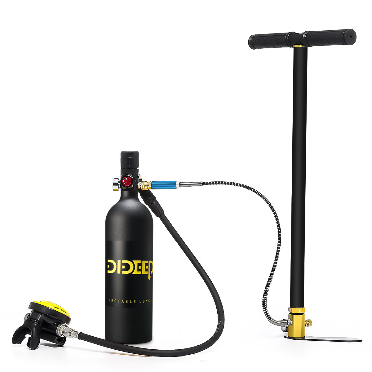 Image of DIDEEP X4000 Pro 1L Scuba Diving Tank Oxygen Diving Cylinder Equipment Underwater Diving Set