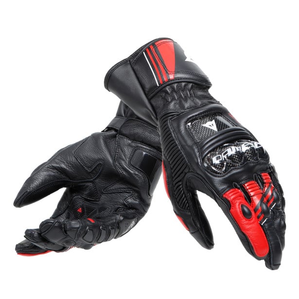 Image of Dainese Druid 4 Leather Noir Lava Rouge Blanc Gants Taille XS