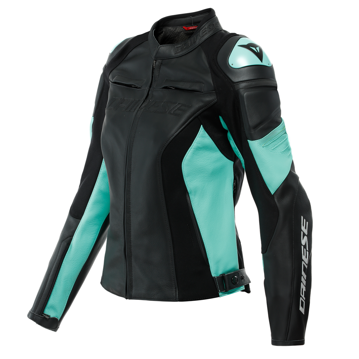 Image of Dainese Racing 4 Lady Leather Schwarz Acqua Grün Jacke Größe 48