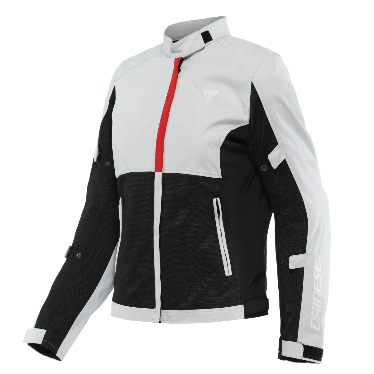 Image of Dainese Risoluta Air Tex Jacket Lady Glacier Gray Lava Red Size 38 ID 8051019275134