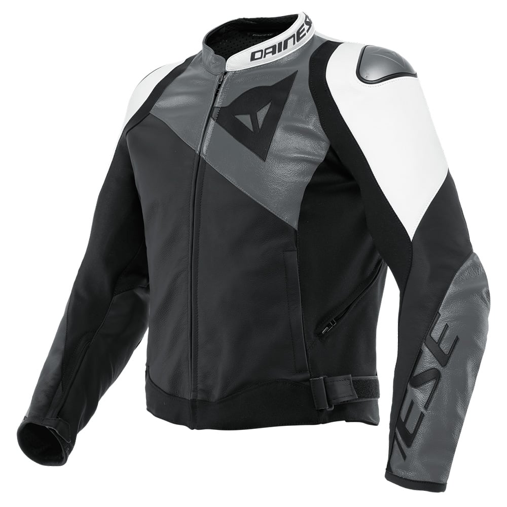 Image of Dainese Sportiva Leather Jacket Black Matt Anthracite White Size 50 ID 8051019469175