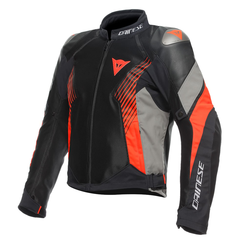 Image of Dainese Super Rider 2 Absoluteshell Noir Dark Gull Gris Fluo Rouge Blouson Taille 52