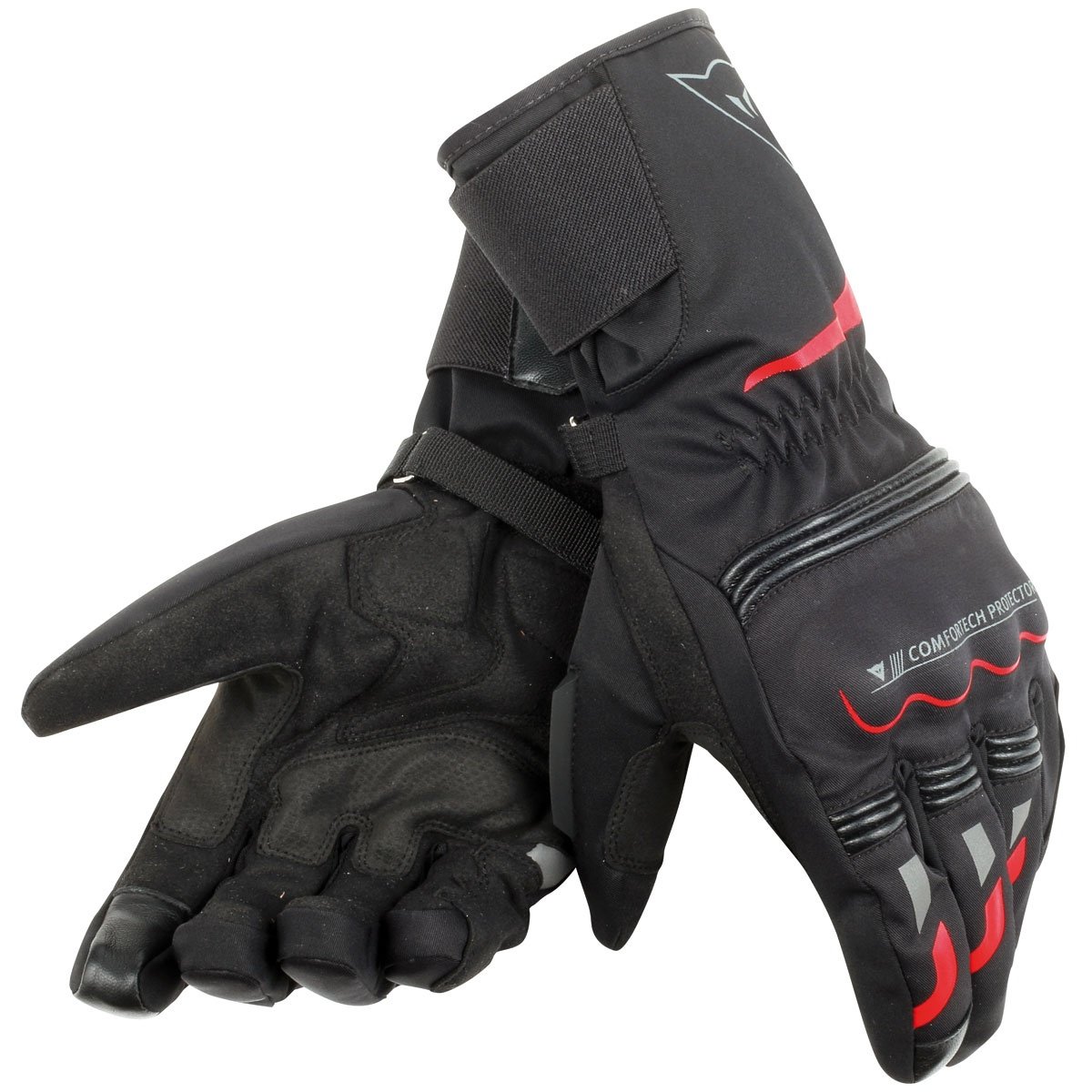 Image of Dainese Tempest Unisex D-Dry Schwarz Rot Long Handschuhe Größe XXS